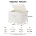 thumbnail image 3 of Granny Says Storage Boxes with Lids, Large Storage Bins with Handles, Decorative Box, Shelves Baskets, Clothes Storage and Organization, White, 2-Pack, 3 of 8