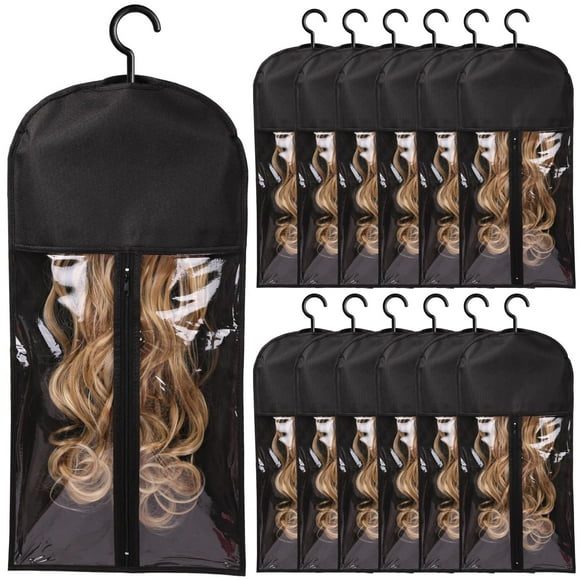 12PCS Hair Extension Holder Wig Storage for Multiple Wigs Holder Wig Bags Storage with Hanger Hair Extension Storage Wig Hanger for Multiple Wigs Hair Extensions, Wigs &