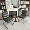 thumbnail image 1 of Homy Casa - Ensemble de 2 chaises de salle à manger en similicuir, 1 of 11