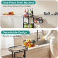 thumbnail image 3 of Carrito de almacenamiento de cocina Ocyfym de 5 niveles con cestas giratorias, negro, 3 of 9