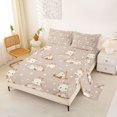 thumbnail image 2 of Castle Fairy Cute Bowtie Giraffe King Sheets 4pcs,Heart Stars Print Bedding,Cream Brown White,1 Fitted Sheet, 1 Flat Sheet and 2 Pillowcases, 2 of 6