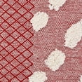 thumbnail image 6 of Laddha Home Designs Hand-Stitched Zig Zag Cotton Throw Pillow Cover - 20" - Red and White, 6 of 8