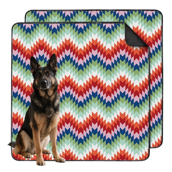 Boho Style Puppy Crate Pad Washable, Large 48x48 Inch Reusable House Training Mat with Stay-Put Surface, Highly Absorbent Dog Pee Pad for Kennel Use