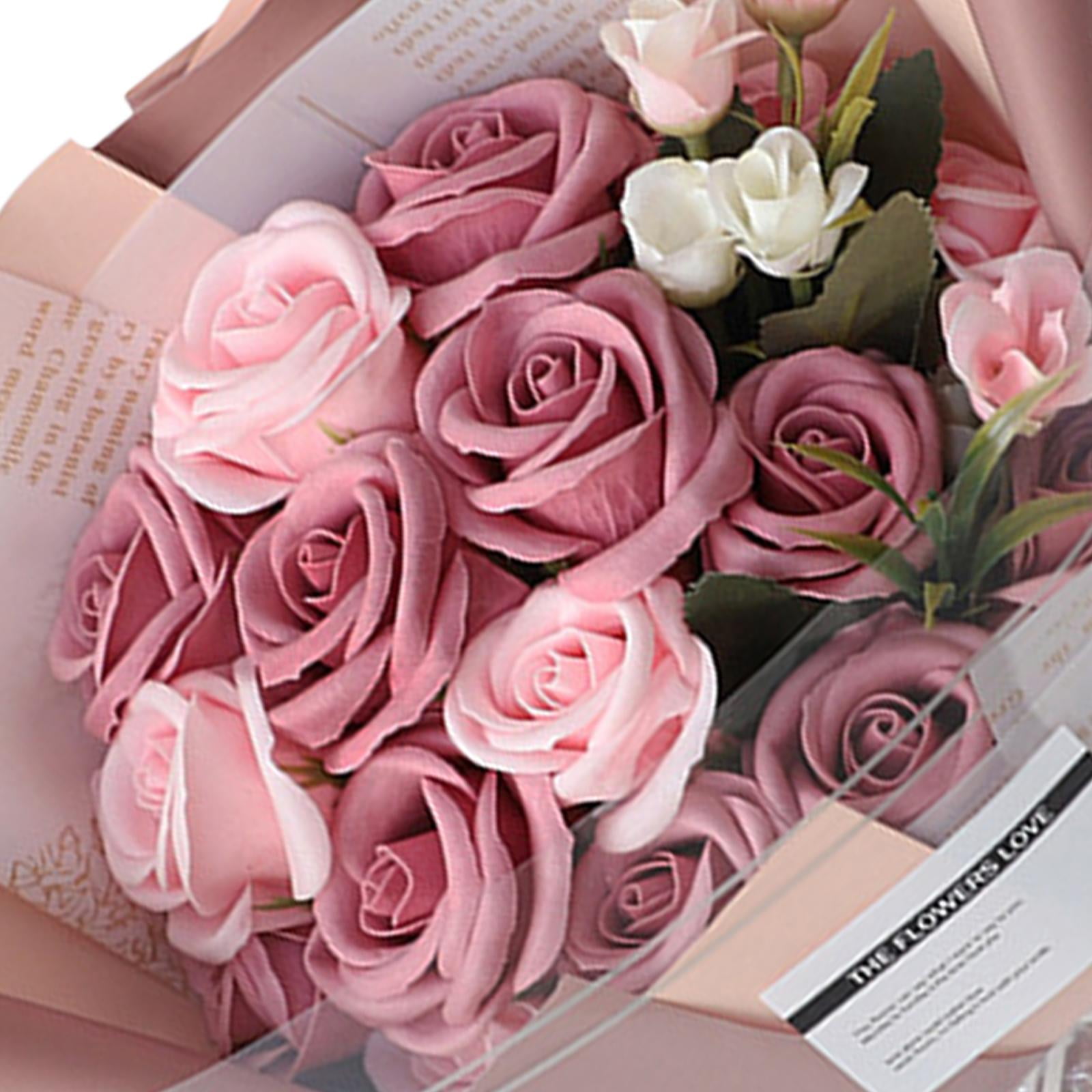 Bouquet Soap Flower Box Centerpieces Arrangements Gift for Home Decorations  Girlfriend Birthday Baby Shower , light pink