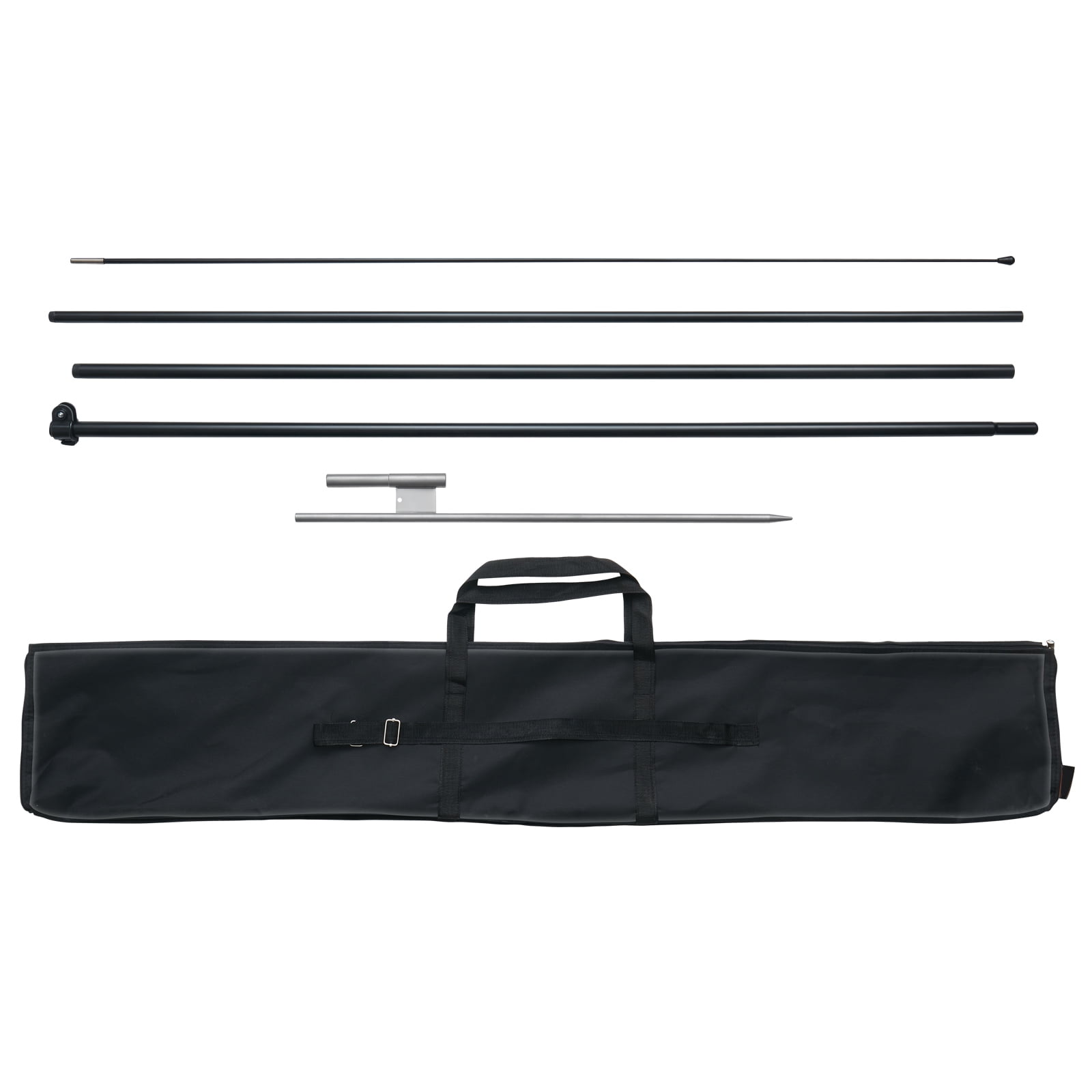 KFFKFF Feather Banner Pole Kit, Flutter Flag Pole Assembly 16.3 ft, Commercial Advertising Flag Poles for Outdoor Use, Comes with A Ground Spike and Transport Bag (Flag Not Provided)