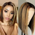 thumbnail image 6 of Teissuly Wig Women's Fashion Center Split Head Shoulder Length Clavicle Hair High Temperature Silk Wig Full Head Cover, 6 of 9