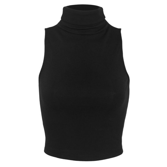 Black Sleeveless Turtleneck