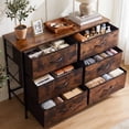 thumbnail image 6 of CONCETTA 6-Drawer Fabric Dresser Storage Chest for Bedroom, Closet, Storage Furniture for Adults, Rustic Brown, 6 of 7