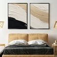 thumbnail image 2 of Black Strokes on Beige Oil Painting Canvas Abstract Art for Neutral Modern Home Wall Display,Unframed,2Pcs 36x48inch, 2 of 5