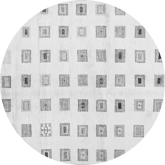 Ahgly Company Indoor Round Solid Gray Modern Area Rugs, 7' Round