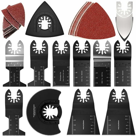 

52Pcs Multitool Blades Sharp Oscillating Saw Blades Quick Release Oscillating Blades High Precision Fast Cutting Saw Blades for Wood Plastic Metal Cutting