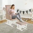 thumbnail image 4 of Costway Baby Nursery Relax Rocker Rocking Chair Glider & Ottoman Set w/Cushion Pink, 4 of 11