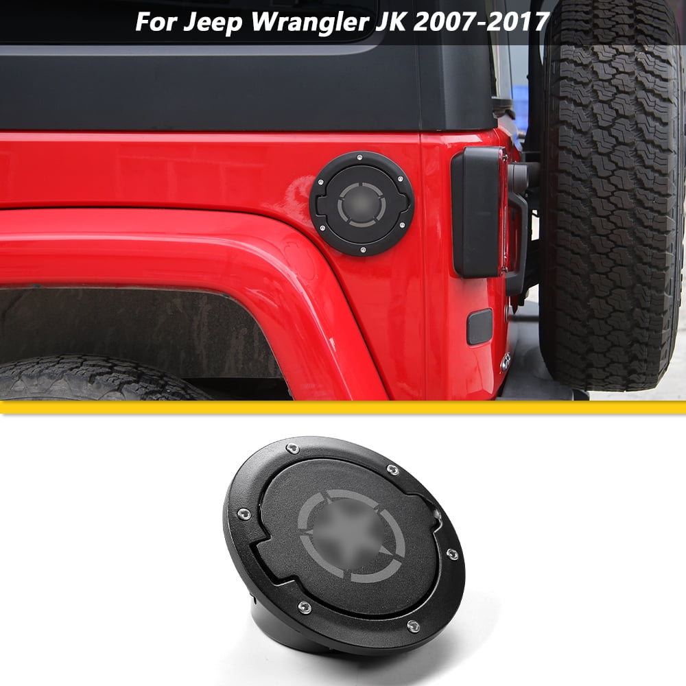 CheroCar Gas Cap Cover Fuel Tank Door Gas Tank Cap for 2007-2017 Jeep  Wrangler JK JKU 