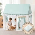 thumbnail image 4 of Tiny Land Woodland Adventure Kids Play Tent - Indoor Forest Wonder Kids Playhouse with Matching Floor Mat, Green & White, 4 of 10
