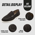 thumbnail image 2 of Men's Genuine Leather Loafers Slip-On Moccasins Suede Dress Shoes, Lightweight and Breathable with Rubber Sole Stylish Mens Loafers Brown 13 US, 2 of 5