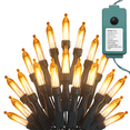 thumbnail image 4 of Magshion 43Ft Reusable Christmas Fairy Lights with 100 Replaceable LED Bulbs, 8 Mode Controller and Timer Orange Color String Light, Waterproof, Charging Power Supply, 4 of 10