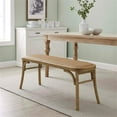 thumbnail image 2 of Linon Dallas Bentwood Bench with Natural Rattan Seat in Rustic Brown, 2 of 11