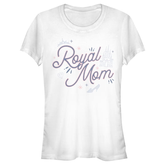 Junior's Disney Royal Mom  Graphic Tee White Large
