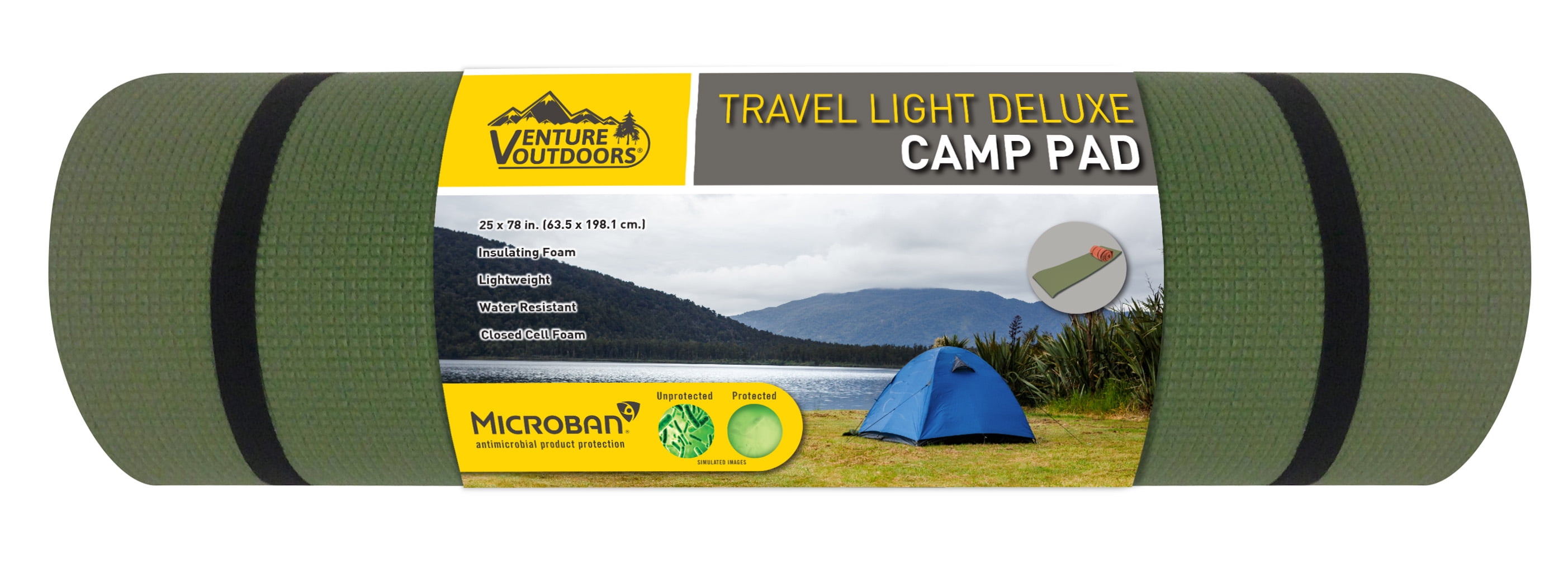 Venture Products Travel Lightweight Classic Camp Pad, Foam