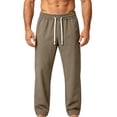 thumbnail image 2 of HAOTAGS Men’s Breathable Quick-Dry Casual Trousers High-Elastic Waist Straight Leg Everyday Wear Long Pants Khaki Size L, 2 of 6