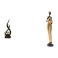 thumbnail image 1 of Escultura abstracta de resina con forma de llama, figura de arte moderno para sala de estar, vitrina, estatua de mujer tribal africana, obra de arte p, 1 of 8