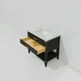 thumbnail image 6 of Norwalk 36 in W x 22 in D Black Oak Single Bath Vanity and Carrara Marble Top, 6 of 9