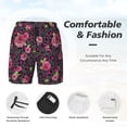 thumbnail image 3 of Fotbe Rose Mix Leopard 2 Traje de Baño para Hombre – Shorts de Natación de Secado Rápido con Forro y Bolsillos-3X-Large, 3 of 6