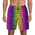 thumbnail image 2 of Goofa Animal Paw Rainbow Printed Men's Swim Trunks Board Shorts Quick Dry Mens Swimming Trunks with Compression Liner,Breathable Fit Hawaii Beach Shorts-X-Large, 2 of 9