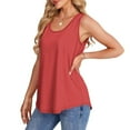 thumbnail image 6 of Htigea Tank Tops for Women Sleeveless Summer Tops 2025 Casual Basic Shirt Crewneck Loose Fit Blouses Shirts Red,2XL, 6 of 6