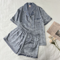 thumbnail image 2 of Pijama de verano para mujer, de manga corta, estilo niña, ropa de abrigo informal, traje de dos piezas para el hogar para estudiantes de seda de hielo, 2 of 6