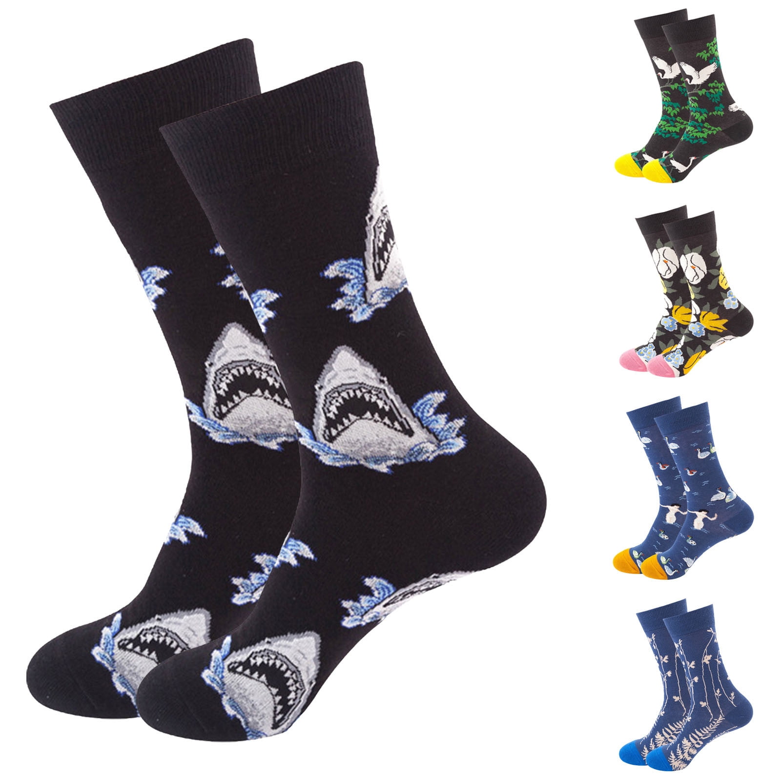 Symoid Mens MidCalf Socks Warm Cotton Printed Clearance on Sale Sock