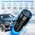 thumbnail image 3 of Car Charger Adapter,USB Car Charger 1Pack FiveBox 38W PD&QC3.0 Dual Port Fast Charging Cigarette Lighter Adapter Power Block Plug USB C Car Charger with 2pcs Lightning Cable 6ft(Black), 3 of 8