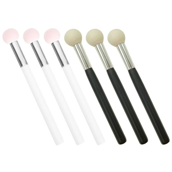 LOLIPPYY 6-Pack Makeup Applicators with Wooden Handles and Soft Sponge Tips for Professional Women’s Use