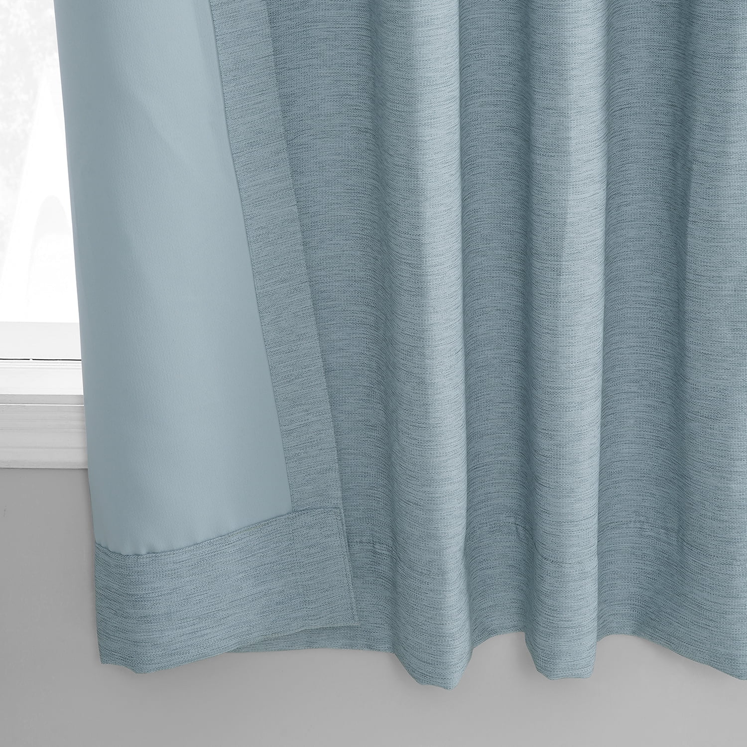 Half Price Drapes Gulf Blue Bellino Textured Faux Linen Room Darkening Curtains For Bedroom & Living Room Curtains(1 Panel), Curtains 63 Inches Long, 50W X 63L