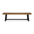 thumbnail image 6 of Tcbosik 2 Pack Outdoor Wood Benches, Backless Dining Bench, 2-Seater Loveseat for Yard, Garden, Patio, Brown & Black, 6 of 10