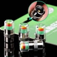 thumbnail image 4 of syligr Stainless Steel Tire Pressure Monitor Caps 4 Pack Visual Indicator with Green Yellow Red Alert for Car Truck SUV RV 36PSI Vehicle Safety Essential, 4 of 6