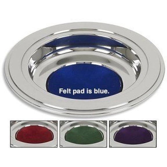Silver Tone Offering Plates (Blue Felt Pad)