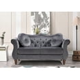 thumbnail image 2 of Uspridefurniture Tommy Chesterfield Velvet Loveseat,Gray, 2 of 5
