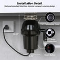 thumbnail image 2 of Garbage Disposal, Food Garbage Disposal with Power Cord, Stainless Steel Grinding System, Continuous Feed Compact Garbage Disposals (3/4 HP (Matte Black)), 2 of 8