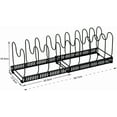 thumbnail image 3 of Pot Rack Stainless Steel Kitchen Storage Rack with 10 Adjustable Compartments Perfect for Cooking Utensils Pots, Pans, Lids (Black), 3 of 5