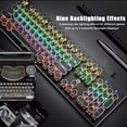 thumbnail image 3 of Teclado teclado mecánico con cable de 104 interruptor clave azul deseño ergonómico rgb modos de iluminación múltiples deseño compacto jUEGO GRATUTO TECLADO compatible, 3 of 7
