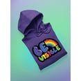 thumbnail image 3 of Be Visible Bubblegum Banner Hoodie Women -Smartprints Designs, Female 4X-Large, 3 of 4