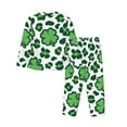 thumbnail image 2 of Bingfone Womens Pajama Sets Leopard Print St. Patrick'S Day Print,Long Sleeve Loungewear Pajamas Set-Large, 2 of 9