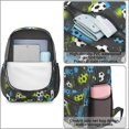 thumbnail image 4 of Football and Splat Grey Pattern 17" Waterproof Oxford School Backpacks for Teens, S-Shape Padded Straps, for School, Travel, Hiking, Camping, 4 of 5