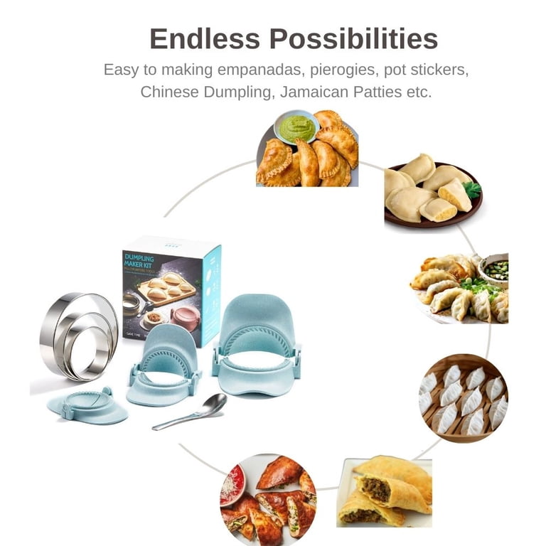 Pressa Per Empanadas E Gnocchi MUMSUNG – Set 2 Stampi, 2 Tagliapasta E Cucchiaio, Multiuso Per Ravioli, Calzoni, Pierogi