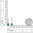 thumbnail image 2 of Gem Stone King 925 Sterling Silver Green Nano Emerald and White Lab Grown Diamond Leverback Dangle Drop Earrings for Women (1.60 Cttw, Gemstone May Birthstone, Oval 8X6MM), 2 of 3
