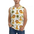thumbnail image 2 of Lsque Tiger Lion Print Men's Cotton Blend Sleeveless Muscle Shirts (S-3XL)- Moisture Wicking, Odor Protection, UPF 30+,3X-Large, 2 of 8