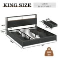 thumbnail image 6 of King Bed Frame with LED Lights Headboard and 4 Drawers, Platform Metal Bed Frame with Power Charging Station and USB Ports, No Box Spring Needed, Noise-Free, 6 of 7