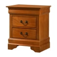 thumbnail image 2 of Homestock Vintage Visions Nightstand With Dovetailed Drawers and Traditional Design, Ideal for Storing Bedside Essentials with Lasting Durability-Color:Oak,Size:2 Drawer, 2 of 6