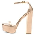 thumbnail image 2 of FSJ Women Open Round Toe Platform Sandals Ankle Strap Block High Heels Sexy Cocktail Party Summer Shoes Size 5 Champagne Gold, 2 of 4